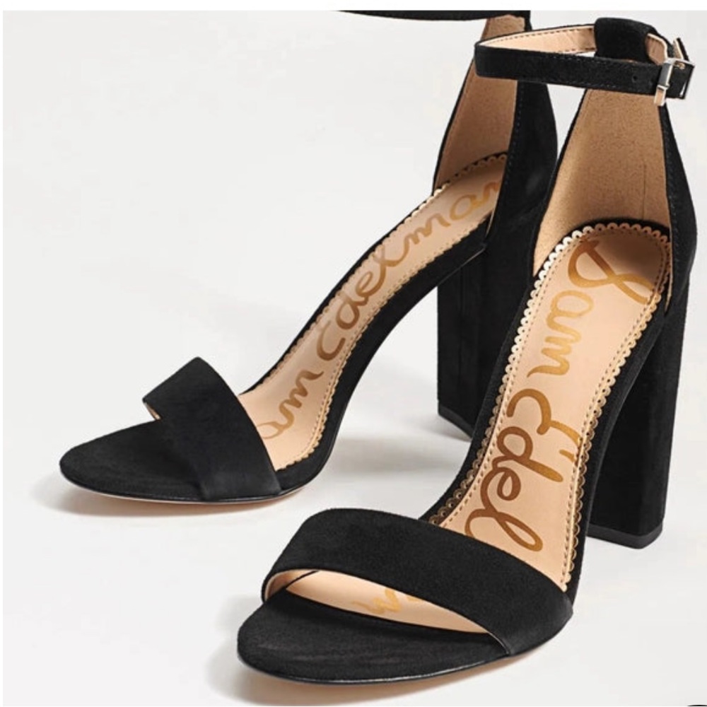 Sam Edelman | Lux Suede YARO heels | Black minimalist with chunky heel | Size 7 - Picture 7 of 16